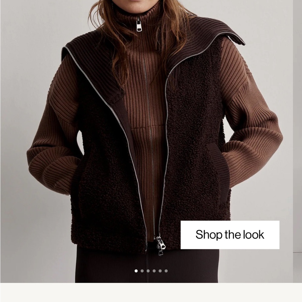 Varley Women's Aspen Gilet Sherpa Vest in coffee bean- NWT, size small